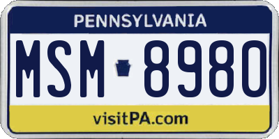 PA license plate MSM8980