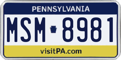 PA license plate MSM8981