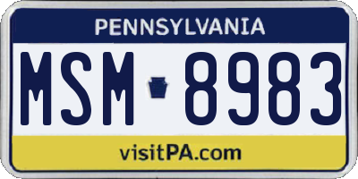 PA license plate MSM8983