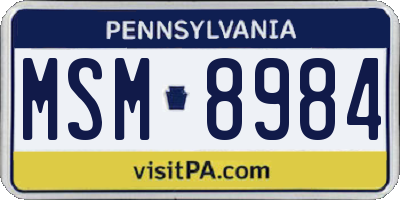 PA license plate MSM8984