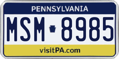 PA license plate MSM8985
