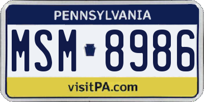 PA license plate MSM8986