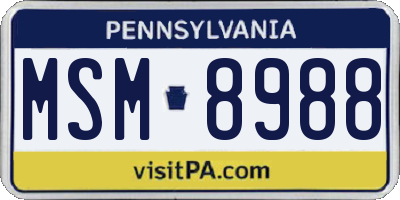 PA license plate MSM8988