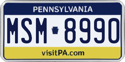PA license plate MSM8990