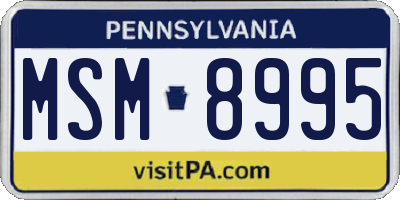 PA license plate MSM8995