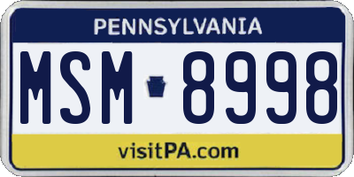 PA license plate MSM8998