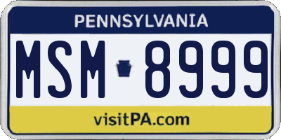 PA license plate MSM8999