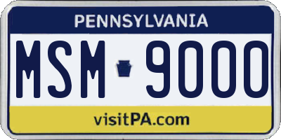 PA license plate MSM9000