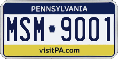 PA license plate MSM9001