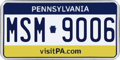 PA license plate MSM9006