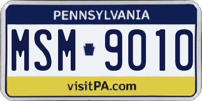 PA license plate MSM9010