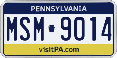 PA license plate MSM9014