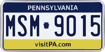 PA license plate MSM9015