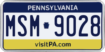 PA license plate MSM9028
