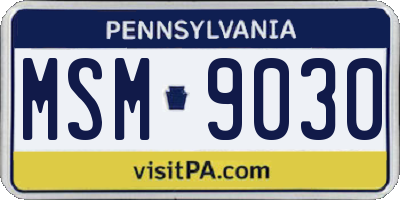 PA license plate MSM9030
