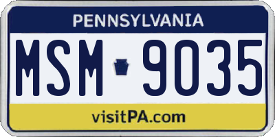 PA license plate MSM9035