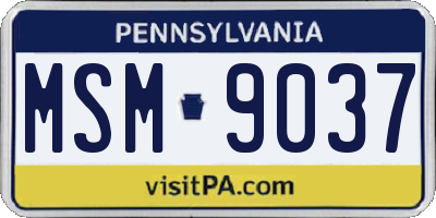 PA license plate MSM9037