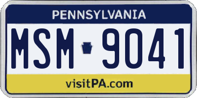 PA license plate MSM9041