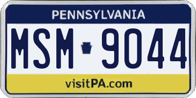 PA license plate MSM9044