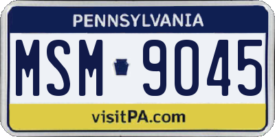 PA license plate MSM9045