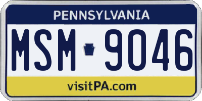 PA license plate MSM9046