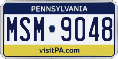 PA license plate MSM9048