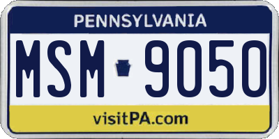 PA license plate MSM9050