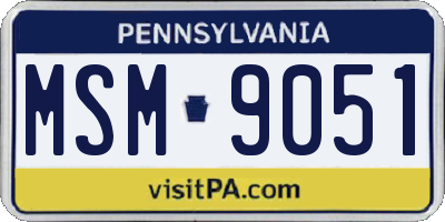 PA license plate MSM9051