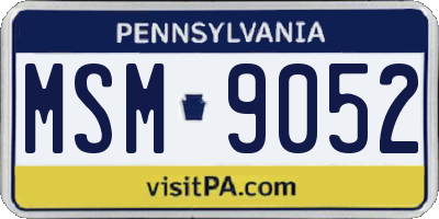 PA license plate MSM9052