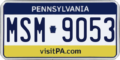 PA license plate MSM9053
