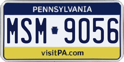PA license plate MSM9056
