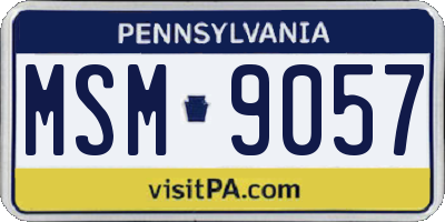 PA license plate MSM9057