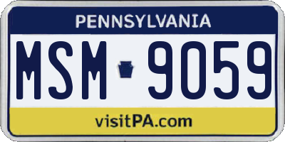 PA license plate MSM9059