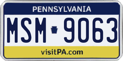 PA license plate MSM9063