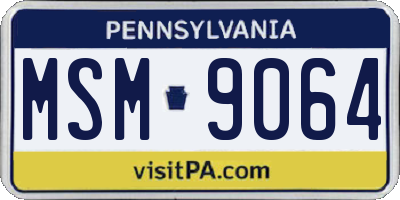PA license plate MSM9064