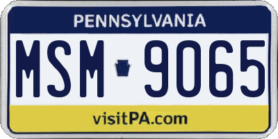 PA license plate MSM9065