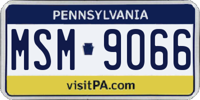 PA license plate MSM9066