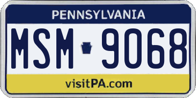 PA license plate MSM9068