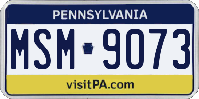 PA license plate MSM9073