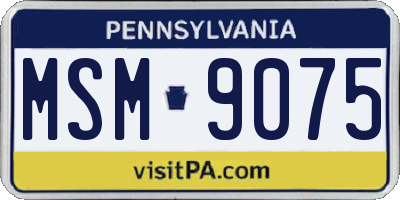 PA license plate MSM9075