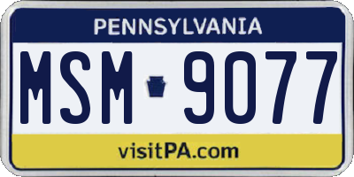 PA license plate MSM9077