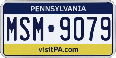 PA license plate MSM9079