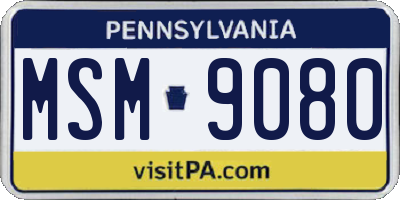 PA license plate MSM9080