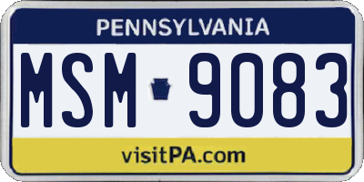 PA license plate MSM9083