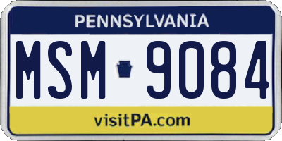 PA license plate MSM9084