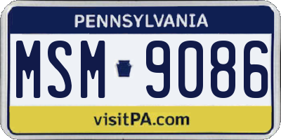 PA license plate MSM9086