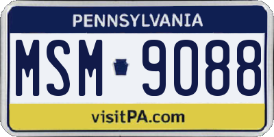 PA license plate MSM9088