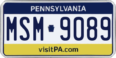PA license plate MSM9089