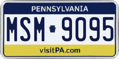 PA license plate MSM9095