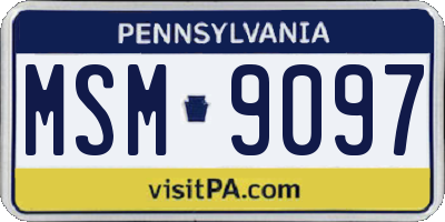PA license plate MSM9097